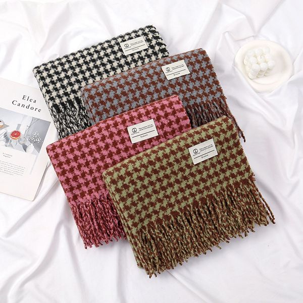 Cashmere thickened warm shawl student Korean scarf -83221