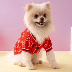 Outdoor Coats for Designer Dog Clothes Pet Sweater Winter Warm Knitted Weather Pets cb9