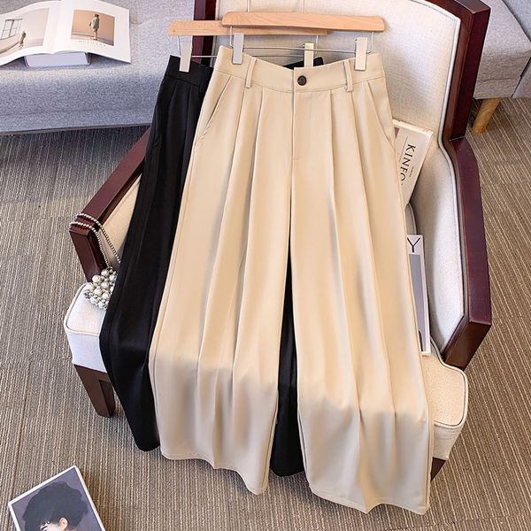 Plus size, women's slimming pants with high waist and hanging feeling, western pants with pear shaped figure, women's pants 3416