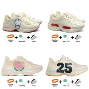 Designer Shoe Men Women Casual Shoes Rhyton sneaker lip sports thick soled Mens Womens Cartoon Letter Thick Soleg family Beige Camel Platform Shoe