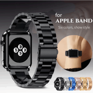 Stainless Steel Strap Wristband For Apple Watch 10 42 46 Metal Watchband Three Bead k Bracelet Band for iWatch Series 4 5 7 8 9 Size 40 44 41 45