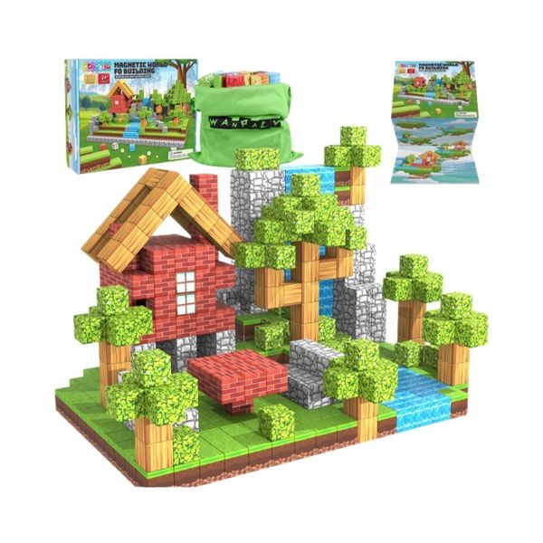 100PCS Magnetic Blocks Toy Build Mine Magnet forest World Set for Boys Girls STEM Montessori Sensory Cubes for Toddlers Gift