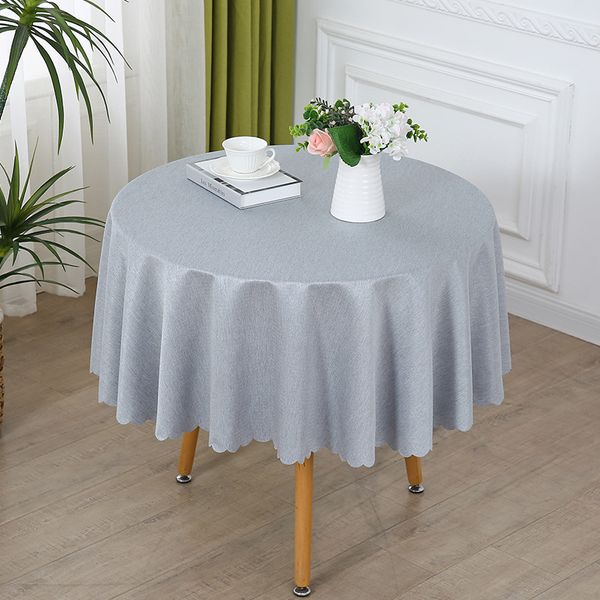 W380 Tablecloth Solid Color French Advanced Round Tablecloth Literary