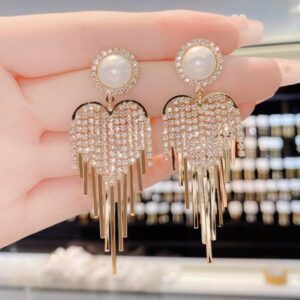 Chic Light Luxury S925 Sterling Silver Needle Drop Earrings Adorned With Precious Gemstones