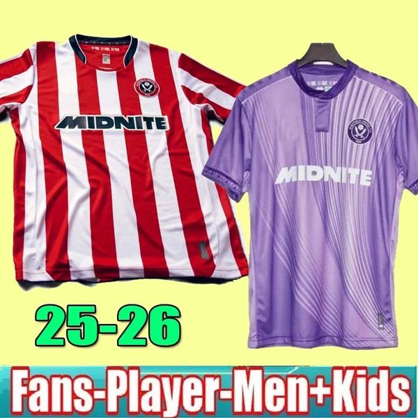 Size S-4XL Sheffields 25 26 Soccer Jerseys Third home away 2025 BREWSTER MOORE Uniteds Football Shirt Uniforms Men Kids Kits