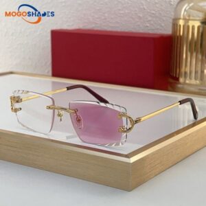 Designer sunglasses men lunette luxe patch changing film sun glasses for women Driving Outdoor classic Fashin Rimless shades rectangle buffalo horn 0092