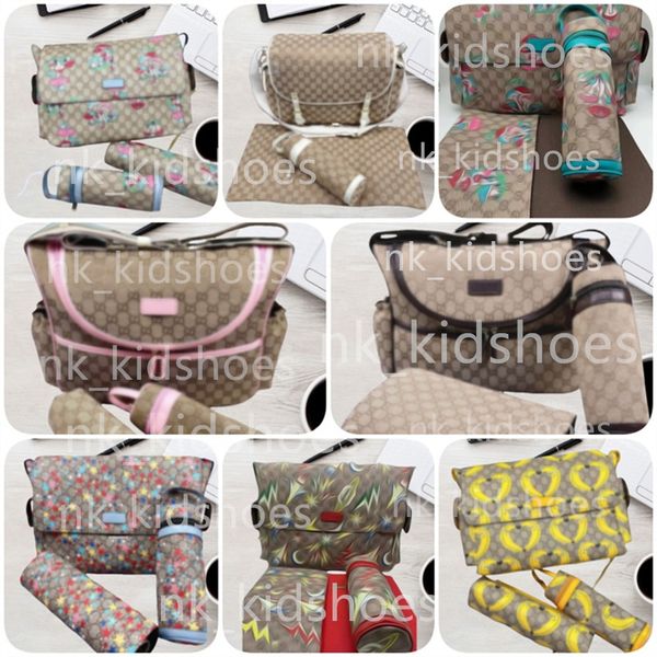 Classic Designer Diaper Bags Waterproof Mummy Diapers Bag Infant Dry Bag Zipper Print Backpack Messenger Nappy Stackers Maternity Multi-function baby 3 set Dad bag