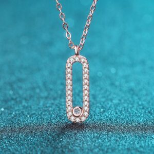 925 Sterling Silver Oval Moissanite Pendant Necklace for Women Minimalist European Style Affordable Luxury Jewelry Factory Direct Sale