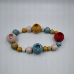 Handcrafted Multi Charming Wood Beaded Candlesticks – Versatile Decorative Accessories