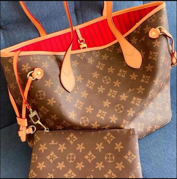 2pcs High qualitys Women bags Luxurys Handbags Ladies Designer Composite Bags Lady Clutch Bag Shoulder Tote Female Purse Wallet Handbag MM Size