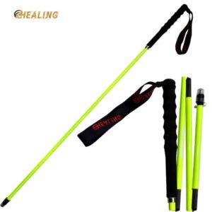 Professional four-section carbon fiber trekking pole, foldable and lightweight, suitable for hiking and rock climbing, with a quick-lock system