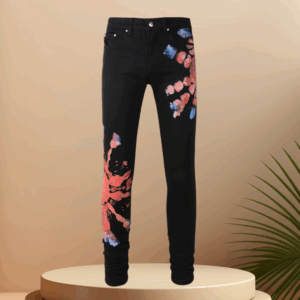 Men's Trendy Skinny Jeans with Distressed Details & Patchwork Design