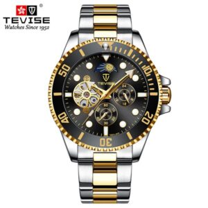 TEVISE Mens Luxury watch Fashion Designer Watch Mens Automatic Mechanical Multifunctional Business Waterproof Classic Wrist Watch T039 T801-002