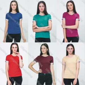 Womens Designer T Shirt Diesele Color Top Slim Fit Fashion Base Shirt with Plaid Stripe Design Vintage Streetwear Casual Outfit Elegant Cute Trendy Women Clothing