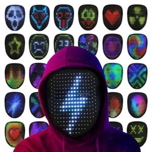 Halloween LED Mask with Motion Detection – Ideal for Adults & Children's Costumes