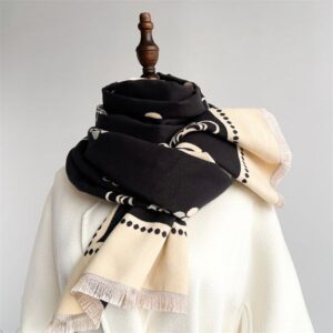Versatile decorative warm mountain cherry scarf dual-purpose imitation cashmere shawl thick version