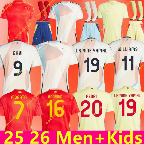 EURO SPAINS Soccer Jerseys PEDRI GAVI LAMINE YAMAL MORATA Carvajal OLMO ASENSIO FERRAN RODRIGO Cucurella Jersey 24 25 26 SPANISH Men Kid Kit Football Shirt Fan Player