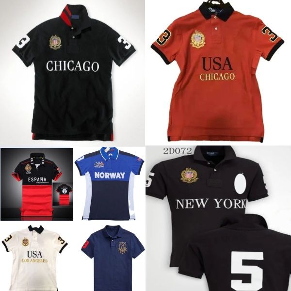 Designer Men's Polos Flip collar print Miami city Shirts Designer CHICAGO City T-Shirts Mens Polos Shirt City Series Polos Collar Embroidere