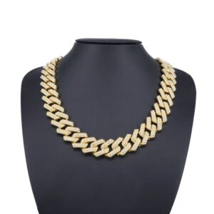 20mm European North American Style Iced Out Diamond Alloy Men's Cuban Link Necklace, Luxury Hip Hop Bling Chain, Cool Streetwear Jewelry