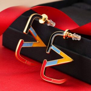 Gold Silver Color Luxury Brand Studs Earrings Smooth Stainless Steel High Polished Women Designer Earrings