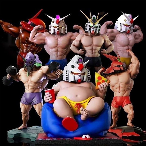 Big muscle bully scum Gundam figurine model sculpture ornament birthday gift