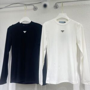 Womens T shirts designer fashion casual long sleeve ladies simple underwear tops tee classic trilateral design black pullover shirt SML