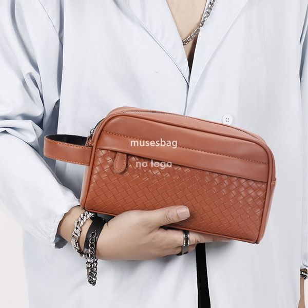 New high quality woven bag Horizontal men's hand bag Light business hand bag Casual outdoor mobile phone bag Underarm bag