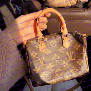 Top Designer Mini Nano 16cm Shoulder Bag Women Leather Denim Crossbody Brand Emed Tote Purse Brown Flower Handbag Makeup bag