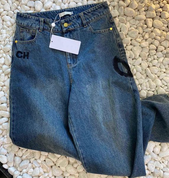 Women's jeans high-waisted designer straight-through wide leg pants show thin women casual pants size S-L