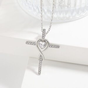 Chic Starstone Cross Neckpiece Featuring a Timeless Love Heart Emblem