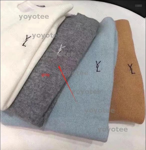 womens Sweaters Designer Cashmere Sweater Loose Round Neck clothes Fashion Versatile Embroidery Knit Bottom Shirt Pullover Sweatshirts BFD2501203