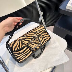 Designer bag diamond stripe bag women's fashion shoulder bag leather luxury bag 10A quality vintage chain bag classic messenger bag glitter sequin alphabet tote bag