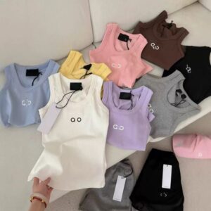 womens tops tees yoga vest Dopamine ao sports Fitness Thread Knitted Tank Inner vest