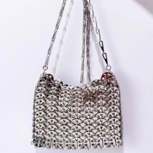 Sell Sier Gold Metal Sequins Chain Woven for Women y Female Hollow Out Evening Bag Party Cellphone Pouch 250324