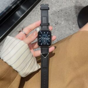 44 mm Smart Watch Apple Band For Smartwatch Ultra2 49MM Leather Bands Fashion Wristbands With Triangle Twill Patterns Brown fashion applewatch Strap