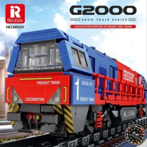 DIY Building Blocks 66021 Train G2000 3D Model Assembly Desktop Decoration Railway Freight Yard Scene