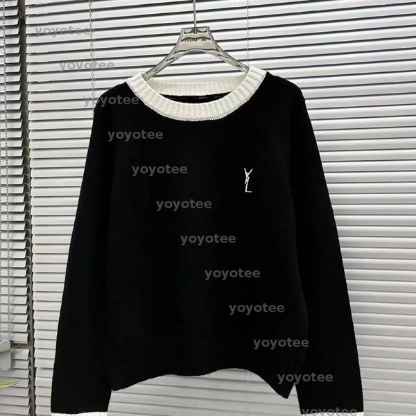 Letter embroidered round neck sweater New sweater in autumn and winter Simple slim casual top BFG2501214