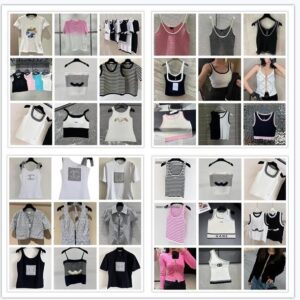 Tank Tops Fashion Designer knitted Vest For Women Striped knitted Short Sleeve New Fashion Clothing