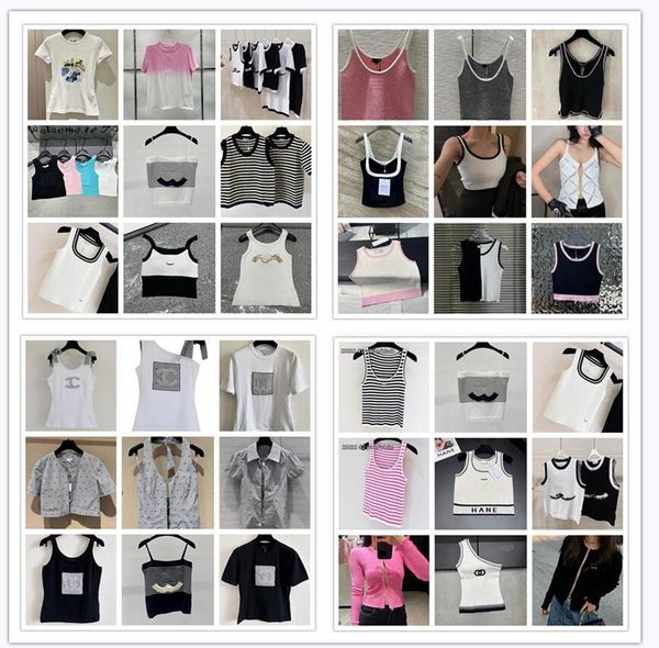 Tank Tops Fashion Designer knitted Vest For Women Striped knitted Short Sleeve New Fashion Clothing