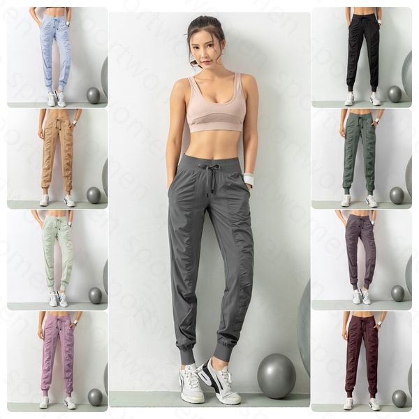 Sweatpants Fabric Drawstring Running Sport Joggers Women Quick Dry Athletic Gym Fitness with Two Side Pockets Exercise Pants Outdoor Recreation