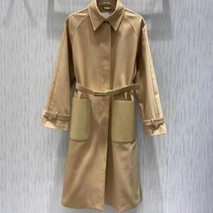 Windbreaker Designer Women's Trench Coats Fashion Matching Leather Pocket Belt Mid length Windbreaker Coat High quality for Autumn Winter jacket
