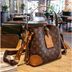 10A Brand design Vintage bucket bag women's fashion retro style one shoulder crossbody bags printed color handbag