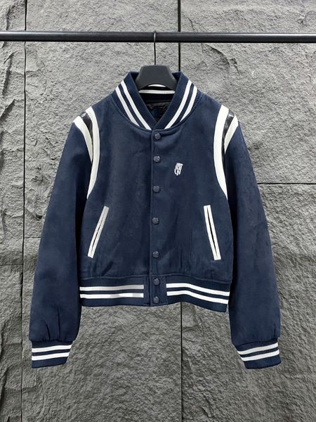 Men's Jackets Designer Hollow out pony embroidery American retro wool surface spliced leather surface