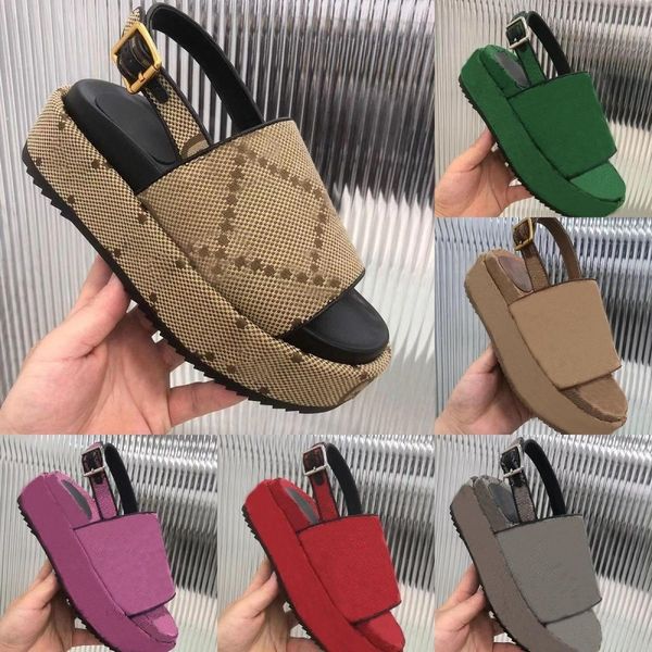 Size 35-45 Designer Slides Women's Sandals Slipper Flip Flop Fashion Slipper Letters Pattern Stripes Rubber Bottom Buckle Green Red Summer Beach Casual Shoes1