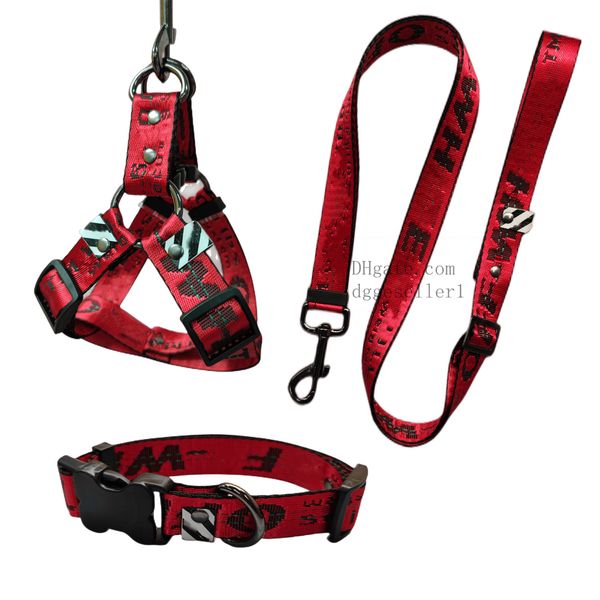 Designer and Leash Set Escape Proof/Quick Fit Dog Halter Harness, Easy Training Walking Sturdy Bone Shaped Buckle - Puppy Harness for Small Dogs Red S B118