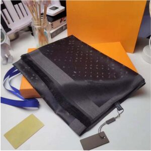 Scarf Silks Cotton Blend Women Fashion Silken Scarf Designers Scarves Top quality Silk color-blocking fringed edges Size 180cmX70cm with box