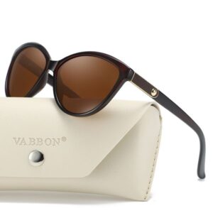 New Korean-style fashionable polarized sunglasses with unique leather inlay, luxurious and exquisite cat-eye black-rimmed women's sunglasses