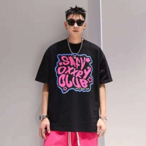 Clothing Manufacturer Printed Men's T-Shirt Heavyweight 100% Cotton 240g Short Sleeve Loose O-Neck Casual Letters