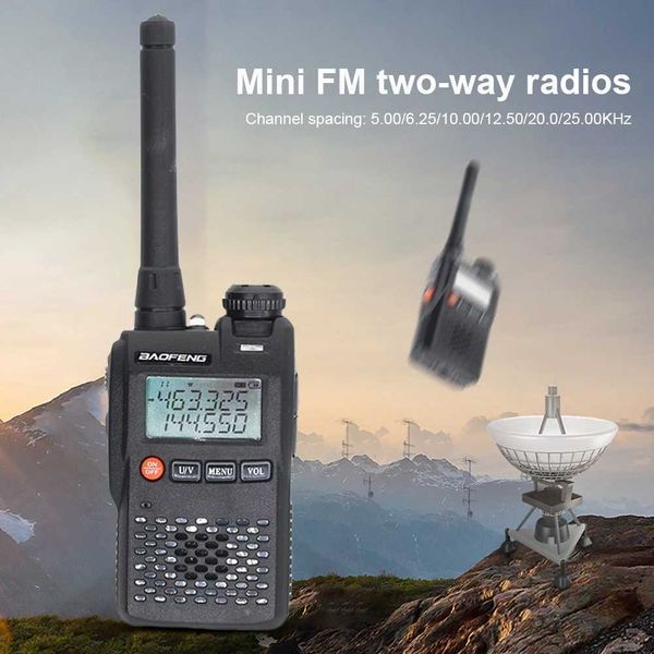 Interphone Baofeng UV-3R Mini Portable Radio 136-174MHz 400-470MHz Pocket Walkie Talkie Dual Display Ham FM Transceiver 99 Channel VOX Z241025