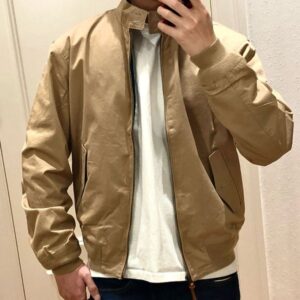 Utility Workwear Jacket for Men Small Horse Embroidery Detail Casual Zip Up Khaki Coat Lightweight Outerwear Fashion Streetwear Leather Style Bomber Fit